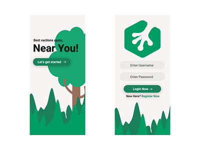 App Concept For Vacation Spot Splash with Login UI - Figma application design figma ui