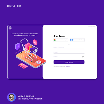 Daily UI 001 - Sign Up cadastro daily daily001 dailyui figma figmadesign inscrição signup tela de cadastro tela de inscrição tela de login ui