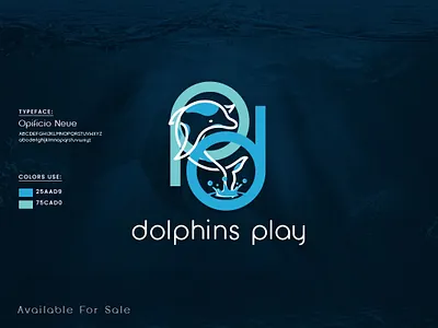 Dolphins Play Logo creative design graphic desgin logo logodesign typography