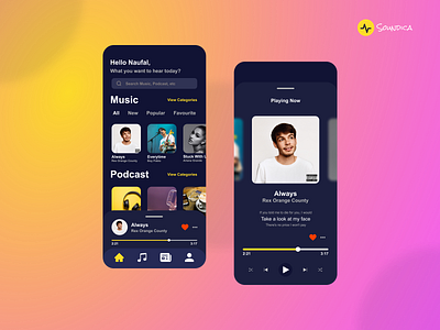 Soundica Music App app design icon logo typography ui ux