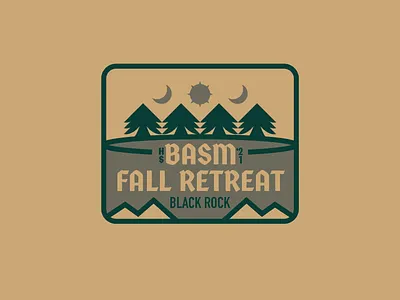 Fall Retreat Badge autumn badge branding fall illustration logo nature retreat trees