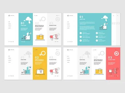 Set of Web Design Templates hosting responsive