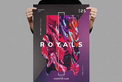 Royals Flyer / Poster Template catalog clean colorful design dj flyer flyer template gradient illustration indesign magazine minimal music poster poster template print printable royals flyer simple template