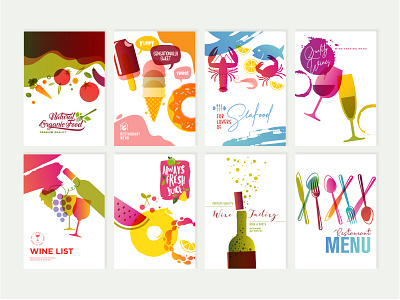 Set of menu and brochure design templates nature