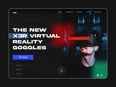 VR Goggles Landing Page | UI adobe adobe xd design figma future landingpage tech ui user experience user interface ux web design web site webdesign website