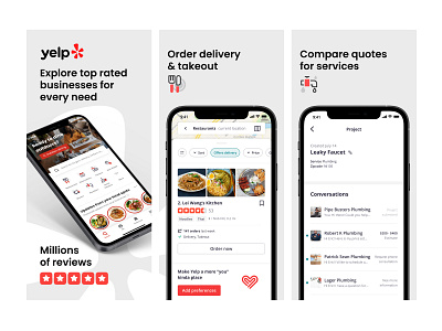 Yelp App Store Screenshots Q4 2021