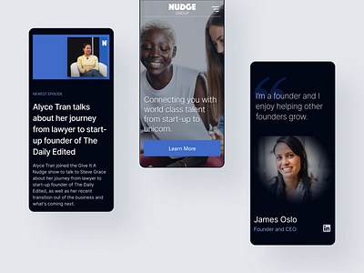 Nudge Group Website branding dark darkmode design figma ui ui design web web design