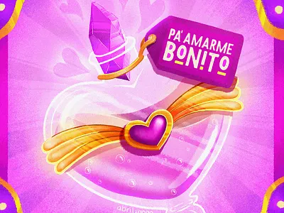 Pa' amarme bonito amor amor propio corazon design heart illustration loving me poción potion self love