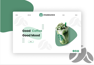 Starbucks Landing page design illustration ui