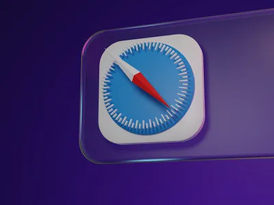 Safari Browser Icon 3D 3d blender glassmorphism safari ui web
