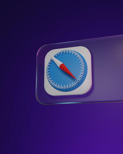 Safari Browser Icon 3D 3d blender glassmorphism safari ui web