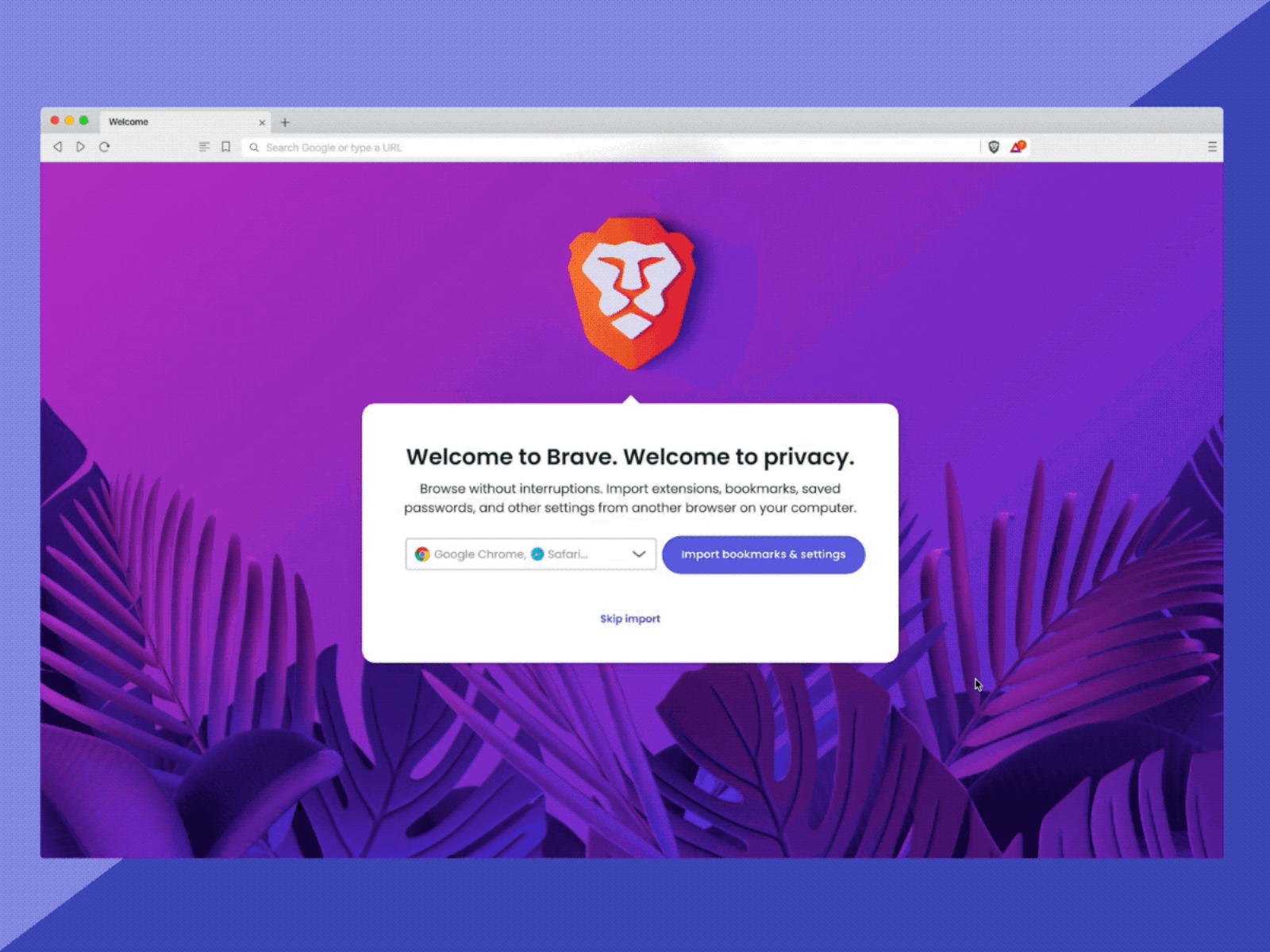 Brave Browser Desktop onboarding browser default figma ftux import interaction design onboarding product design prototype rapid prototyping ui design ux design