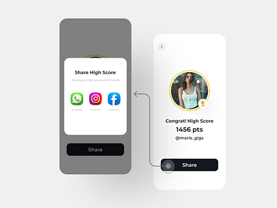 DailyUI - Social Share 010 app design app ui bestdesign bestuidesign dailyui dailyui10 dailyuichallenge illustration sharing socialmedia socialshare uidesign uiux