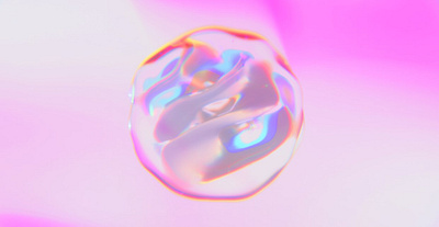 Iridescent Refraction Bubble 3d bubble chromatic design gradient iridescent liquid material pastel rainbow refraction water