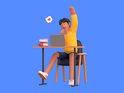 3D Education and eLearning Illustration 3d design graphic design illustration ui