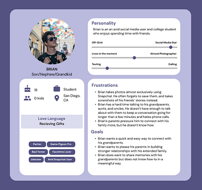 Persona for a Cross-generational Communication Report personas ux ux research