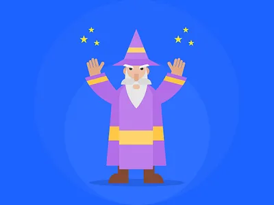 Wizard character digital art drawing flat design graphic design illustration minimal vector