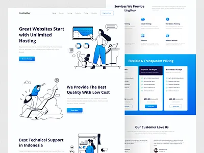 HostingKuy - Hosting Landing Page clean cloud design hosting landing page service ui ui design web design website
