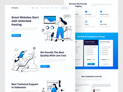 HostingKuy - Hosting Landing Page clean cloud design hosting landing page service ui ui design web design website