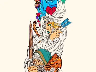 My left arm sleeve tattoo roughwork (bottom) illustration procreate tattoo
