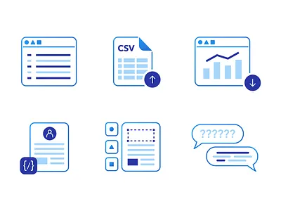 Vero Newsletters Icons b2b branding csv data email export graphic design icon illustration logs marketing newsletter personalization reports saas support