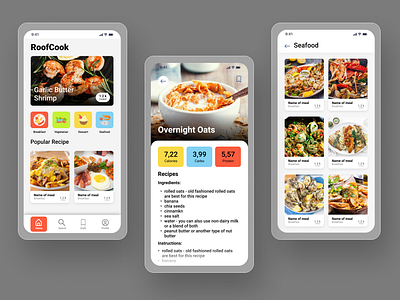 Recipe App Design 3d animation app design branding figma graphic design logo mockup motion graphics online shop recipe app ui