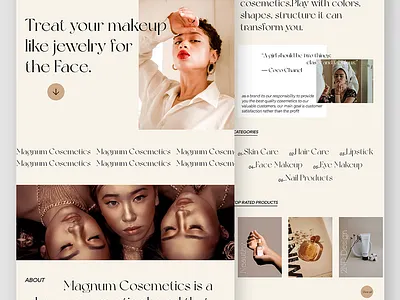 Magnum Cosmetics adobe adobexd animation branding cosmetics design figma flat graphic design prototype ui ux web webdesign website women xd