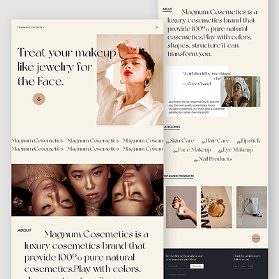 Magnum Cosmetics adobe adobexd animation branding cosmetics design figma flat graphic design prototype ui ux web webdesign website women xd