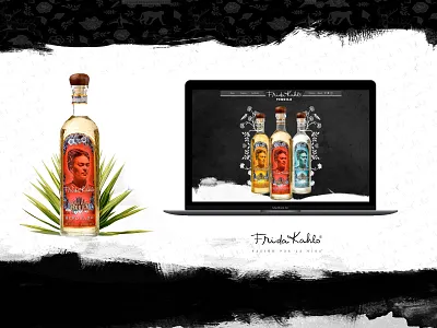 Frida Kalho Tequila branding celebrity empowerment graphic design illustration instagram mexican mexican woman mexico redes sociais redes sociales social media strong woman web design woman