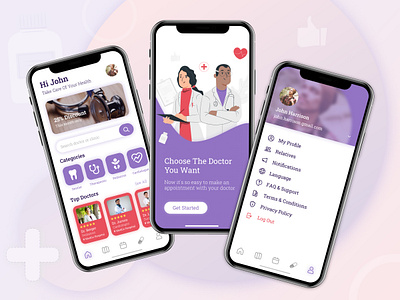 Telemedicine App for Patients | UI/UX Design app design app designer app development app development company doctor app medical app development medical appointment mobile app design telemedicine app development ui ux design