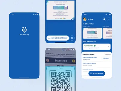 Redesign PeduliLindungi App appdesign covid covid app dailyui graphic design health app illustration mobile peduli lindungi redesign app ui vaccine vaccine app webdesign