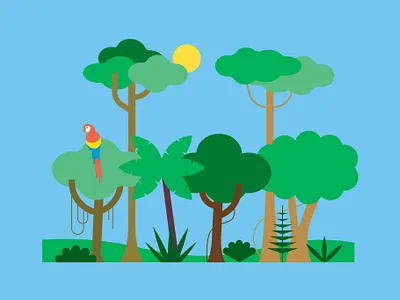 The forest in school digital art educational illustration minimal nature nature illustration trees vector