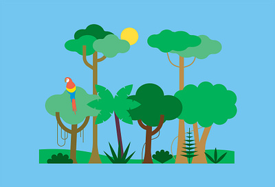 The forest in school digital art educational illustration minimal nature nature illustration trees vector