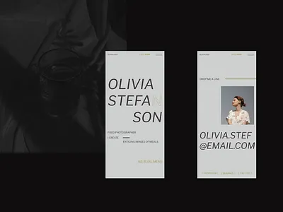 Concept / food photographer / mobile version contacts page food main page minimalistic mobile photographer responsive ui design