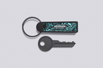 Keychain Mockup Bundle Set isolated