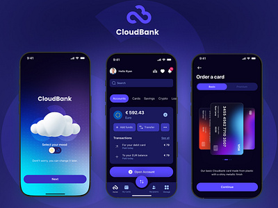 Cloudbank - Mobile Banking App design graphic design logo ui ux