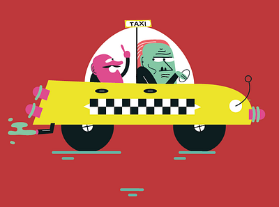 taxi editorial illustration vector