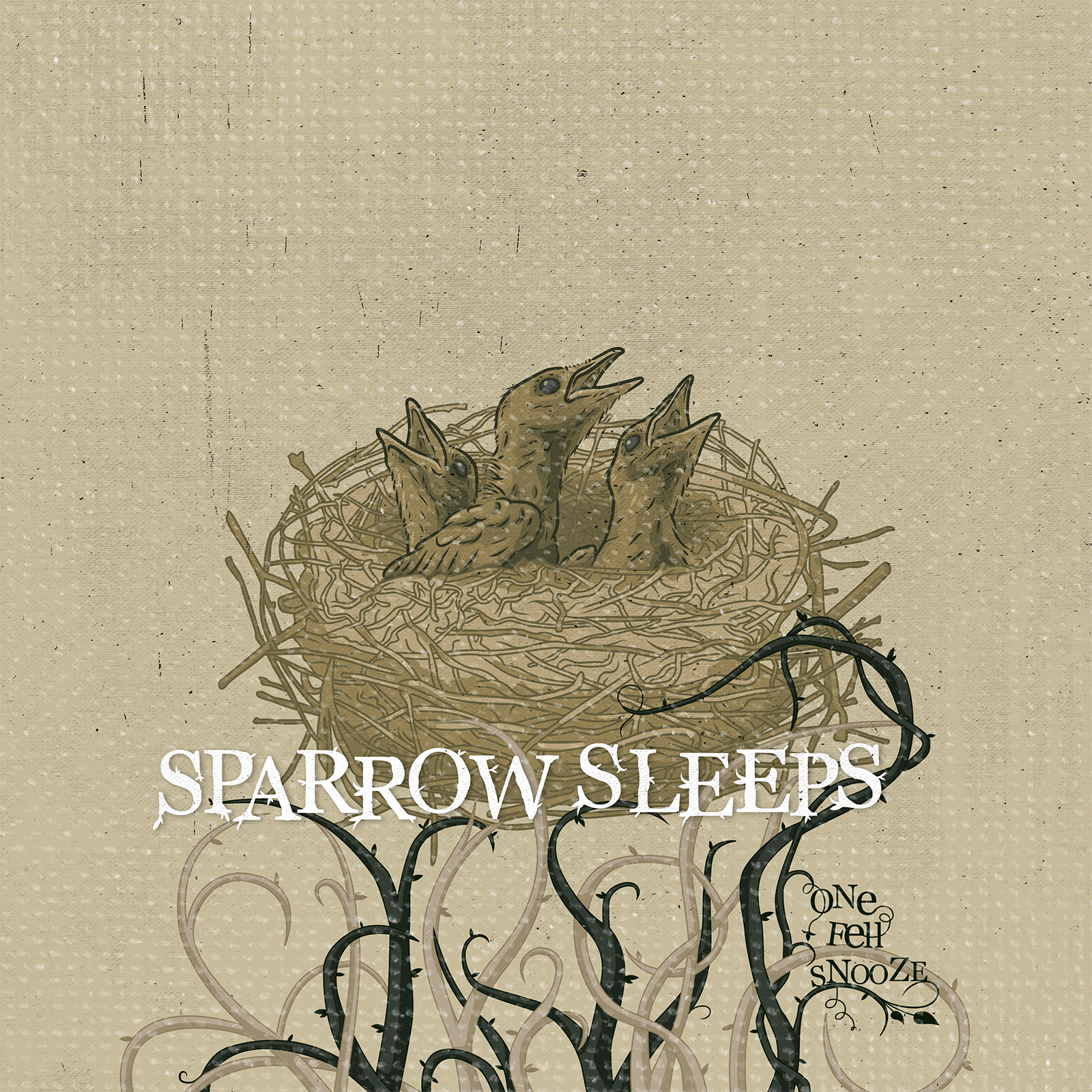 The Spill Canvas "One Fell Snooze" lullabies album cover birds illustration nest sparrow sleeps the spill canvas