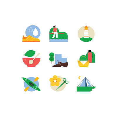 summer icons editorial icon iconset infographics magazine illustration minimal simple summer vector