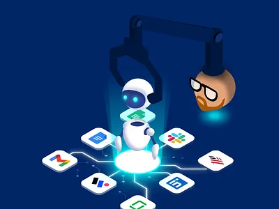 Programming automation robot 3d coding graphic design illustration programming rpa