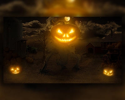 Pumpkin Monster art artwork design digital digital art fantasy farm graphic design halloween illustration monster photoshop pumpkin monster
