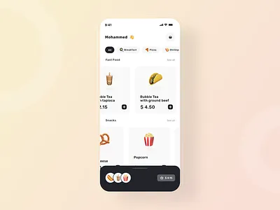 Food Delivery App 🌭 - Cart Drawer app cart delivery app design food food app food design food order hotdog ios restaurant ui uxui