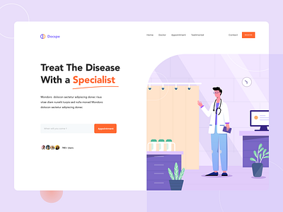 Doctor Appointment appointment doctor header illustartion landing page ui website