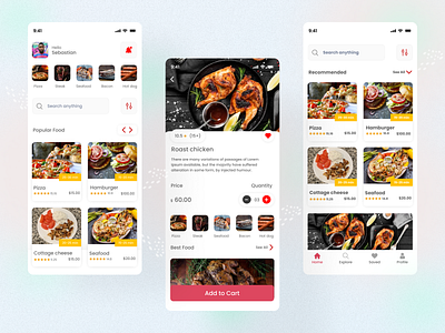 Food Mobile App Design apps clean ui concept delivery app food food app food delivery app interface ios mobile apps mobile chicken mobile ui mobileapp pizza roast apps roast chicken ui ui design uiux ux ui design