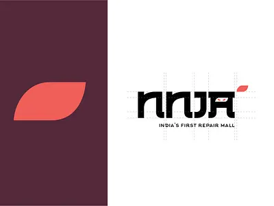 Logo Typo for NNJA brand identity branding eye logo flat illustrator logo logotype minimal ninja typography