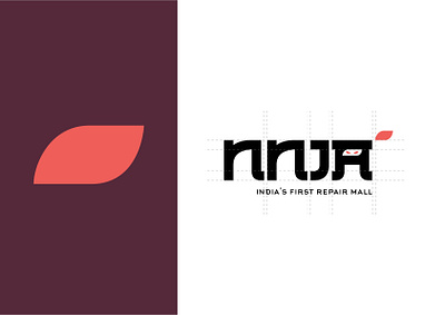 Logo Typo for NNJA brand identity branding eye logo flat illustrator logo logotype minimal ninja typography