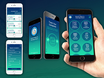 KWSB Mobile Application - UX/UI Design app branding design graphic design icon illustration logo ui ux vector water