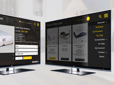 The Mattress Store Smart TV Application - Dubai - UX/UI Design android app applicatio branding design graphic design icon illustration led logo mattress smarttv tv ui ux vector