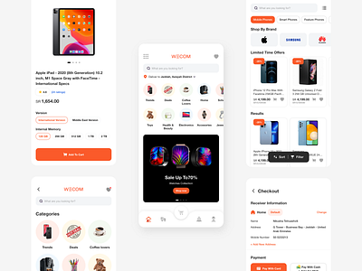 WECOM Ecommerce App app app concept cart design e commerce ecommece shop ecommerce mobile mobile app mobile ecommece online shop online store shopify shopping shopping cart ui ui ux ui design web