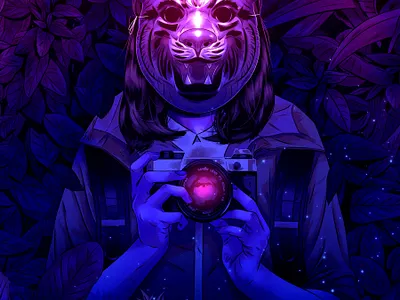 Stalker alexander wells digital folioart gradient halloween illustration
